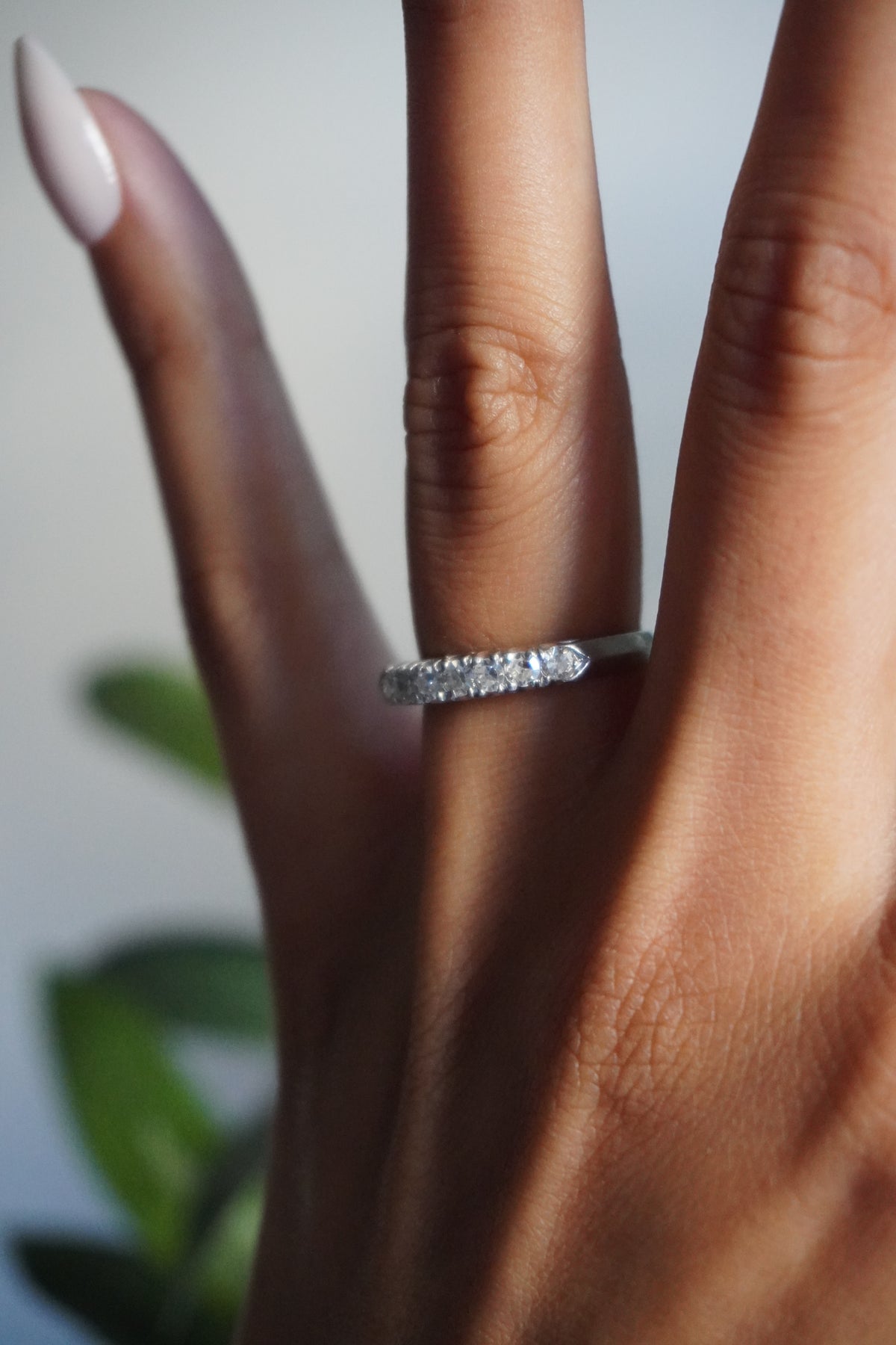 Platinum Diamond (0.42 ctw) Ring Sz 6 Ring (3.7 g)