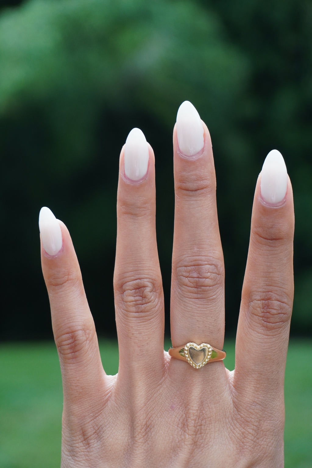 14K Yellow Gold Heart Signet Ring Sz 6 (3.4 grams)