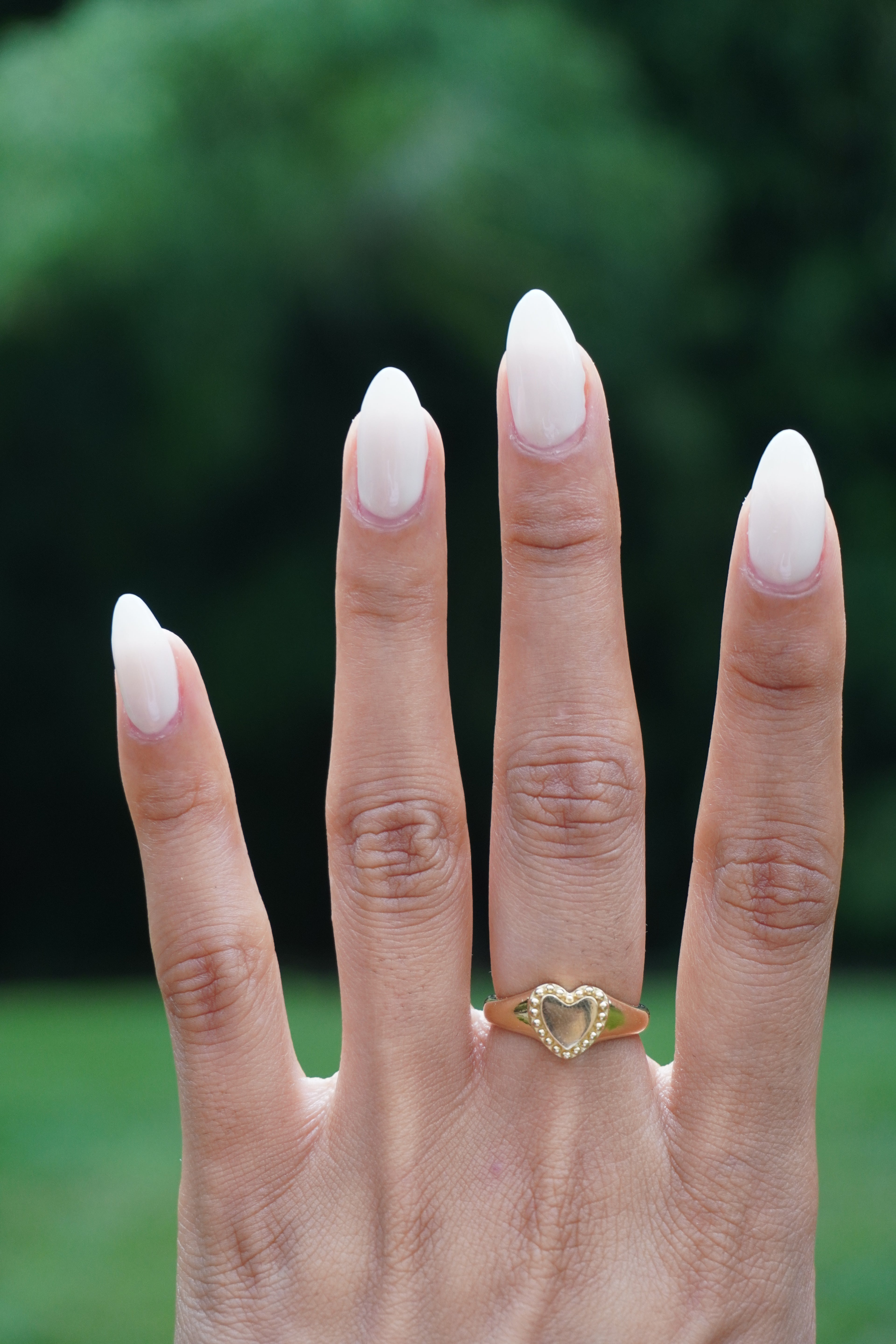 14K Yellow Gold Heart Signet Ring Sz 6 (3.4 grams)