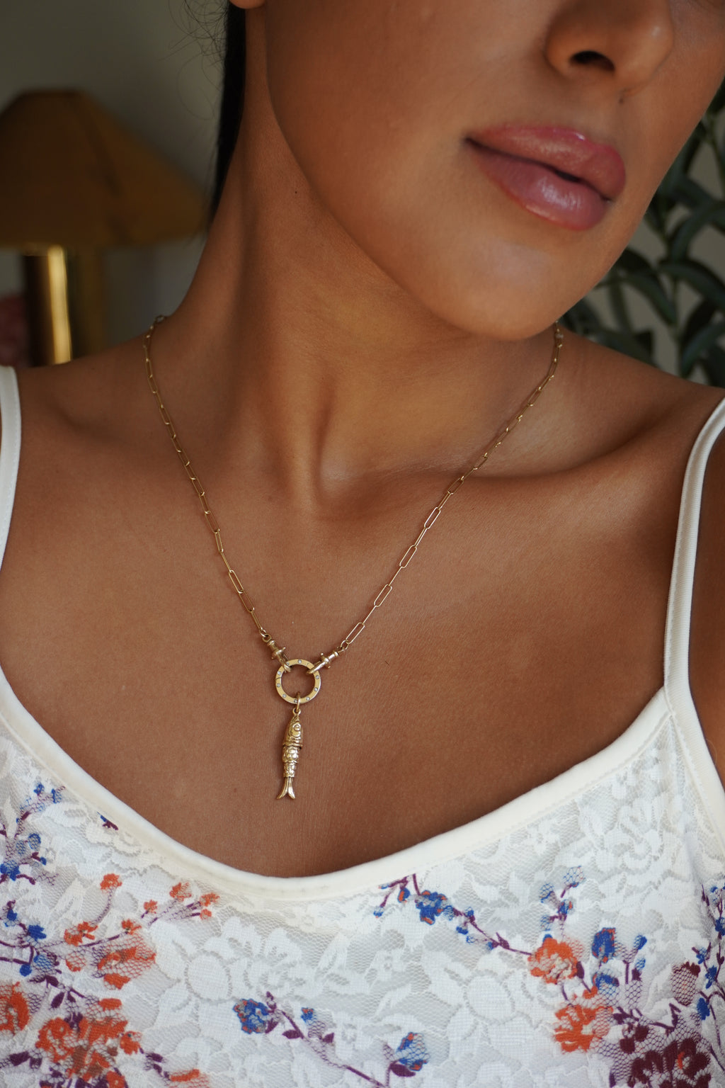 14K Yellow Gold Articulated Fish Pendant (2.1 g)