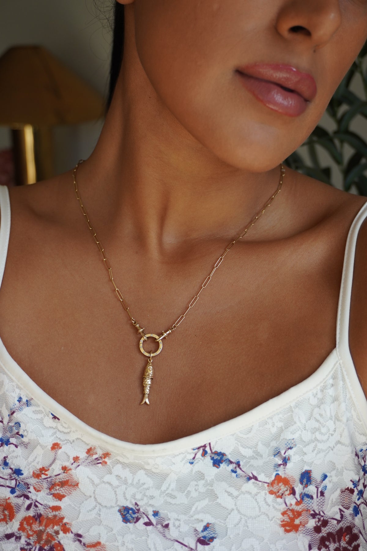 14K Yellow Gold Articulated Fish Pendant (2.1 g)