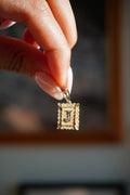14K Two Tone Gold "J" Initial Pendant