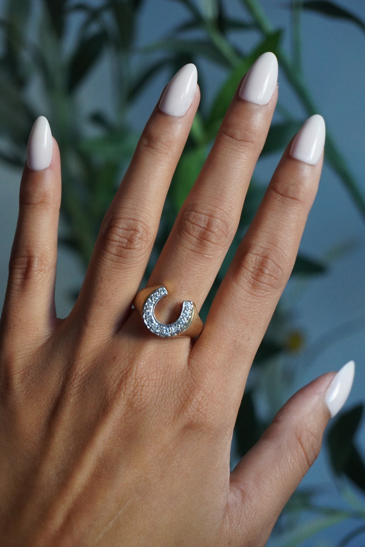 14K Yellow Gold Horseshoe Diamond (~0.30 ctw) Ring Sz 9 (7.8 g)