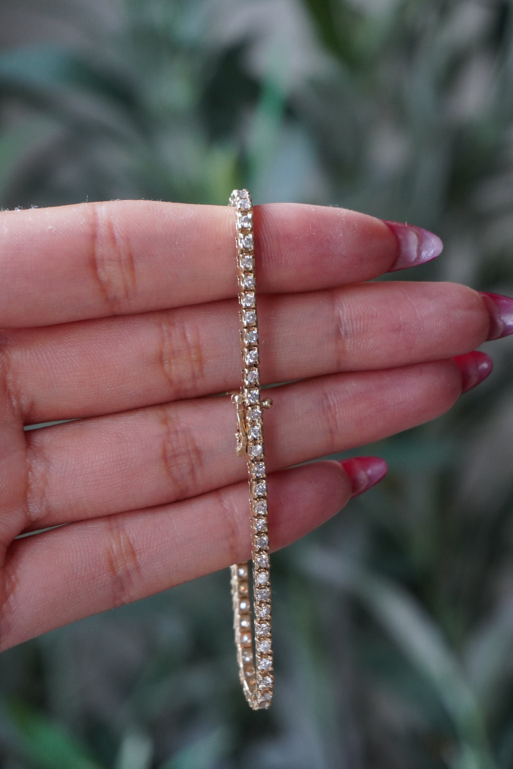 14K Yellow Gold Natural Diamond Tennis Bracelet 3 tcw. 7" (Appraisal Included)