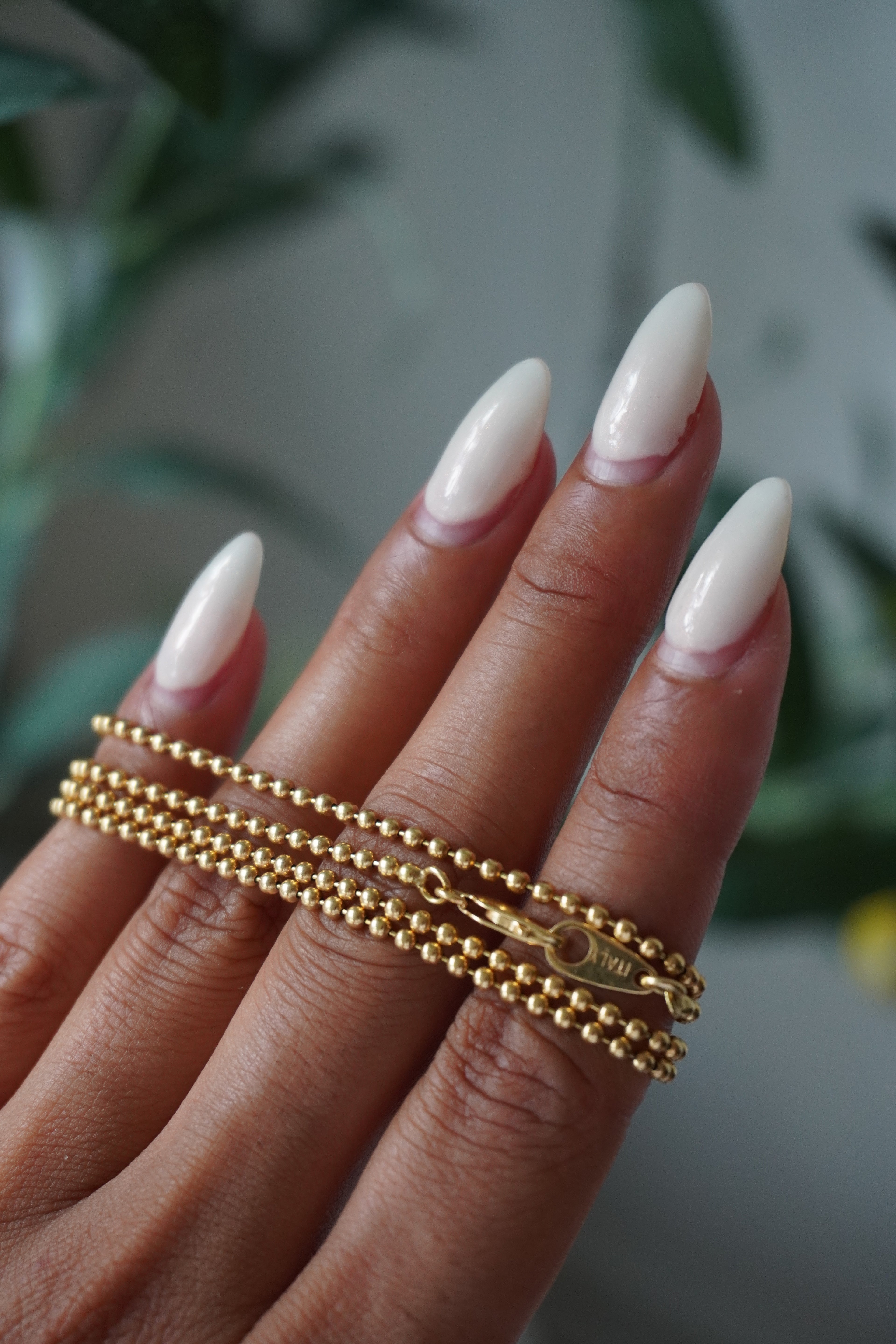 18K Yellow Gold Beaded Chain 2mm 22" (10.87g)