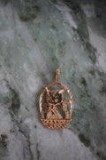 14K Yellow Gold Cat Basket Pendant