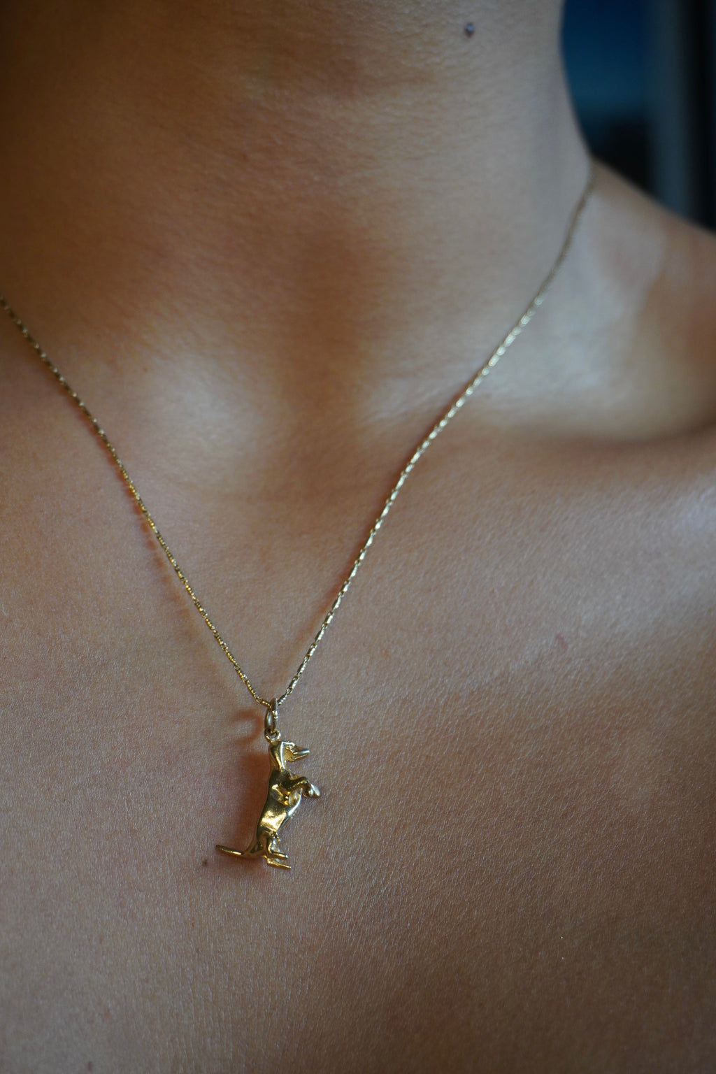 14K Yellow Gold Dachshund Pendant