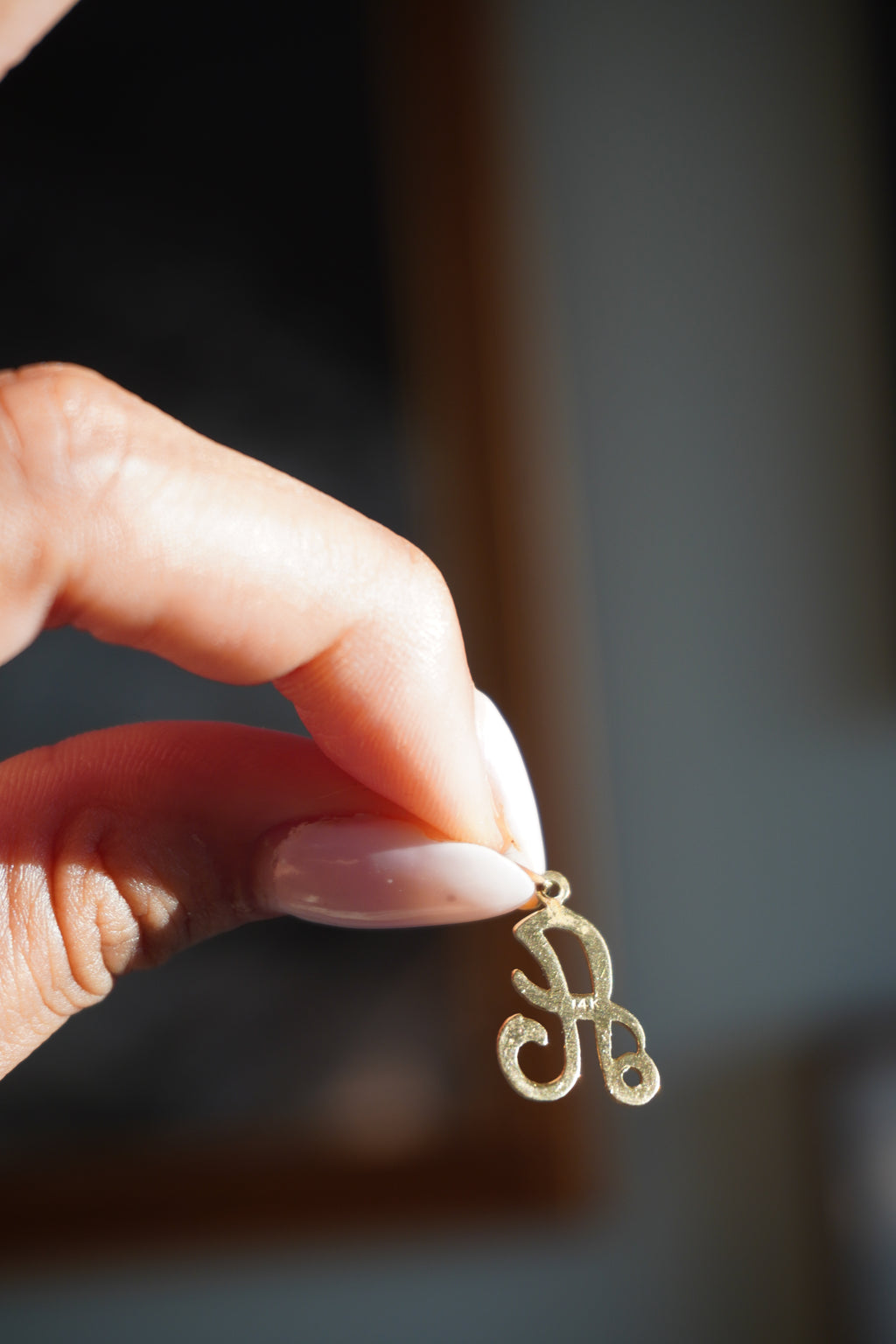 14K Yellow Gold "A" Initial Pendant