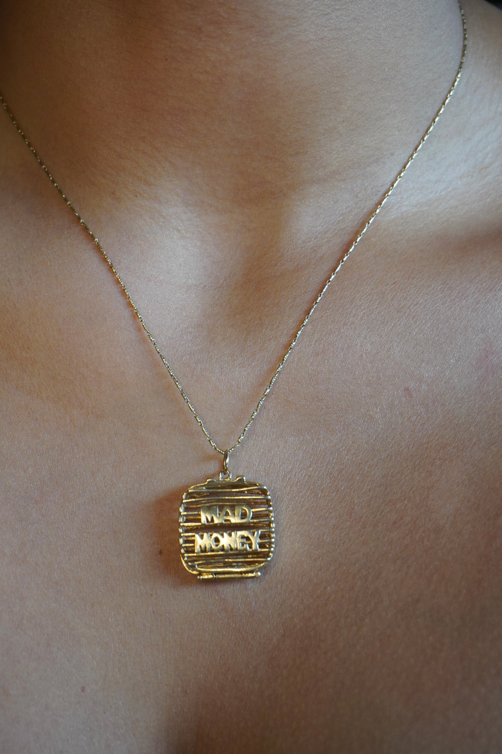 14K Yellow Gold Mad Money Suitcase Pendant