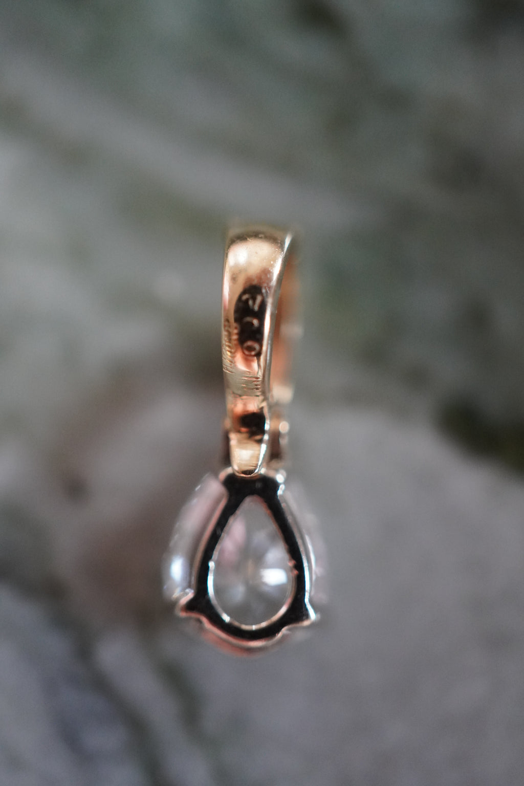 14K Natural Pear Cut Diamond (~1.25 tcw) Pendant