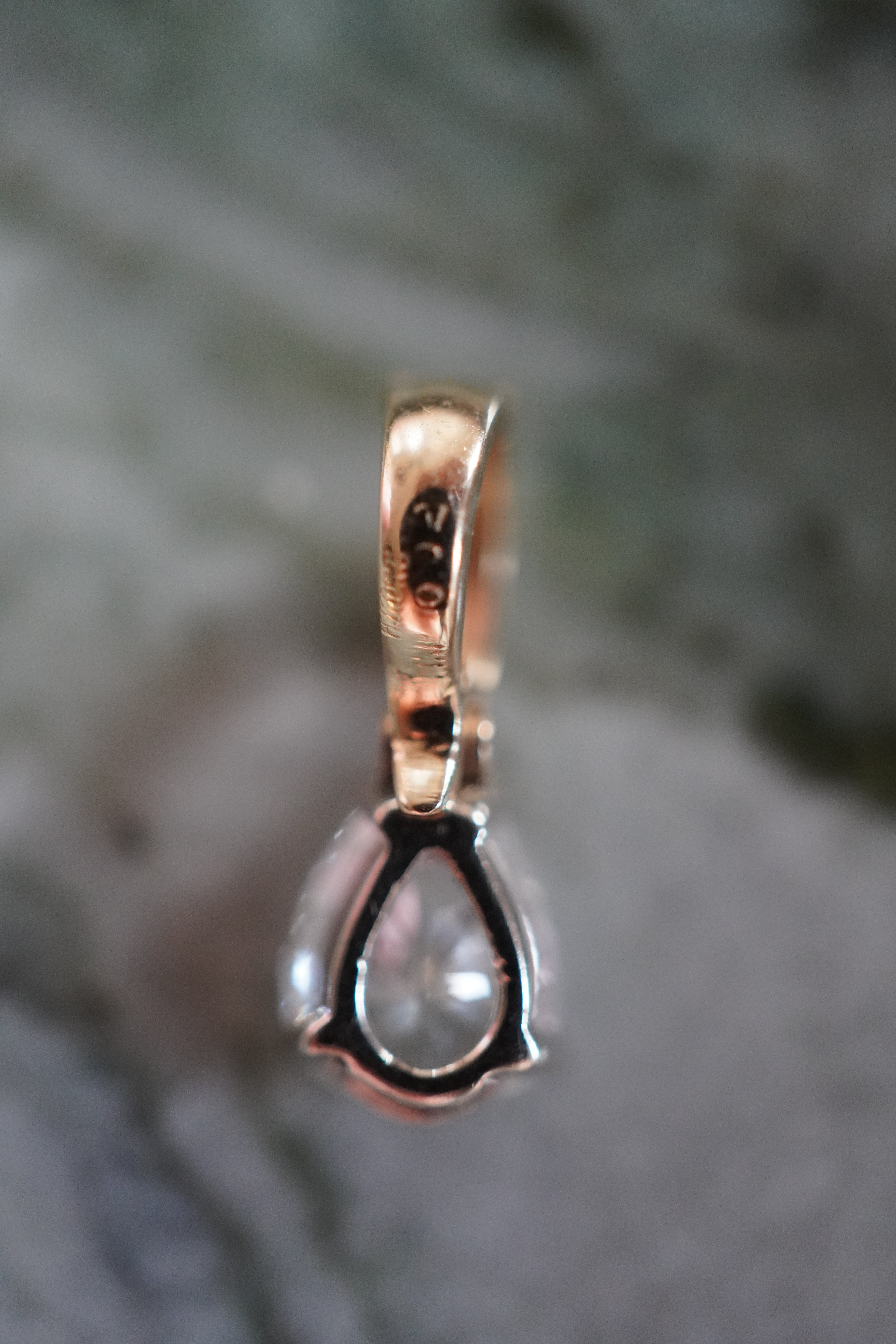 14K Natural Pear Cut Diamond (~1.25 tcw) Pendant