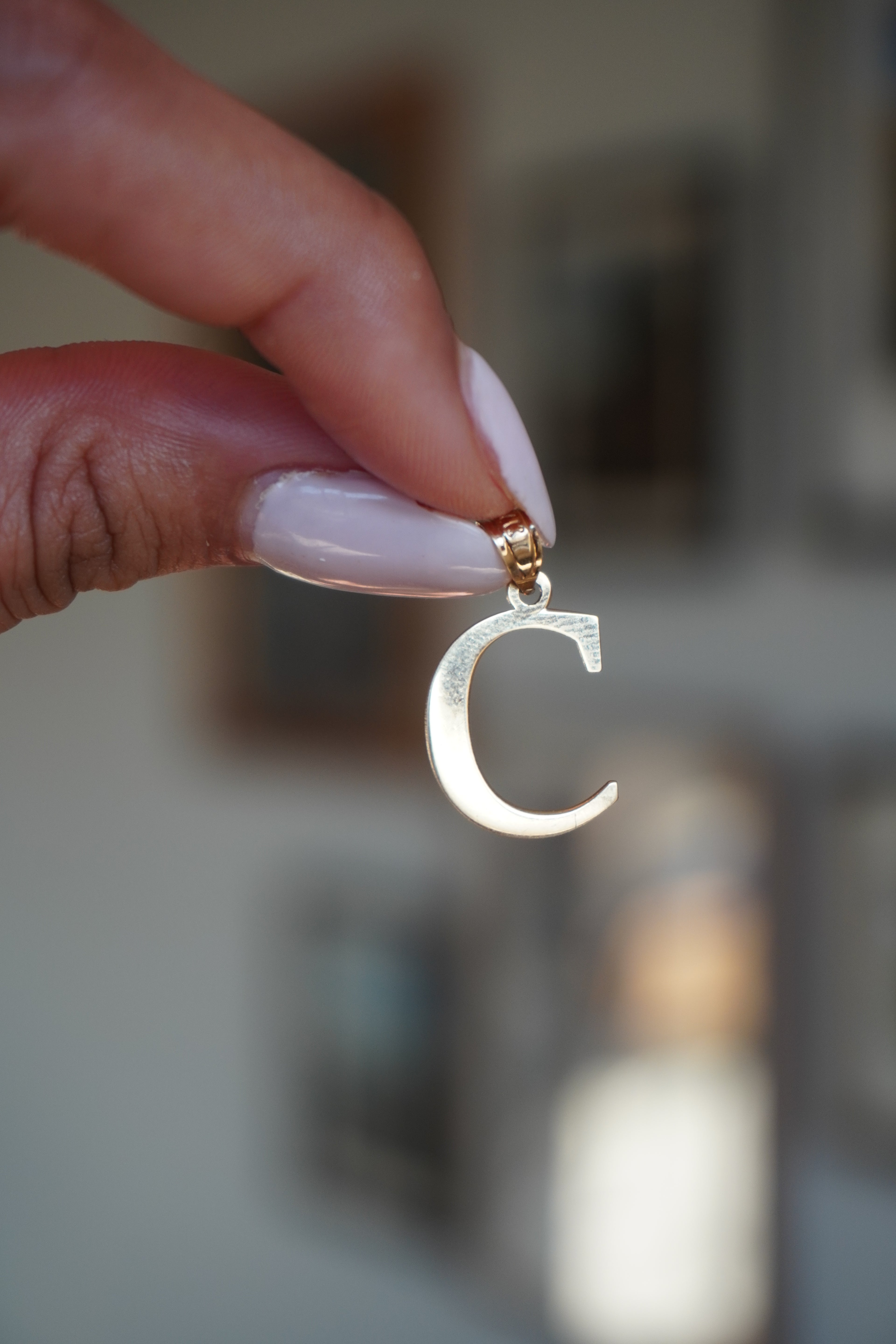 14K Yellow Gold "C" Initial Pendant