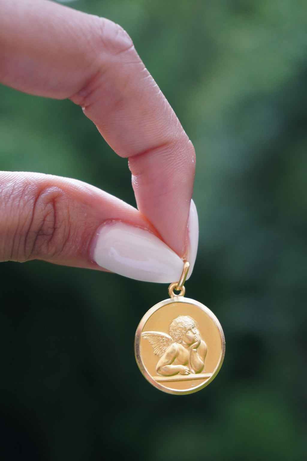 18K Italian Cherub Pendant .47" (4.4 grams)