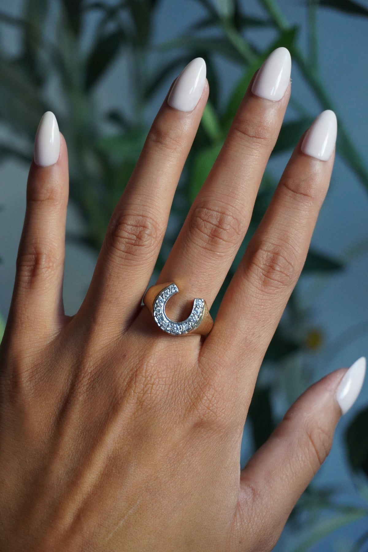 14K Yellow Gold Horseshoe Diamond (~0.30 ctw) Ring Sz 9 (7.8 g)