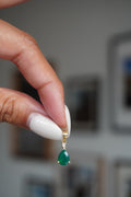 18K Yellow Gold Emerald Diamond Pendant