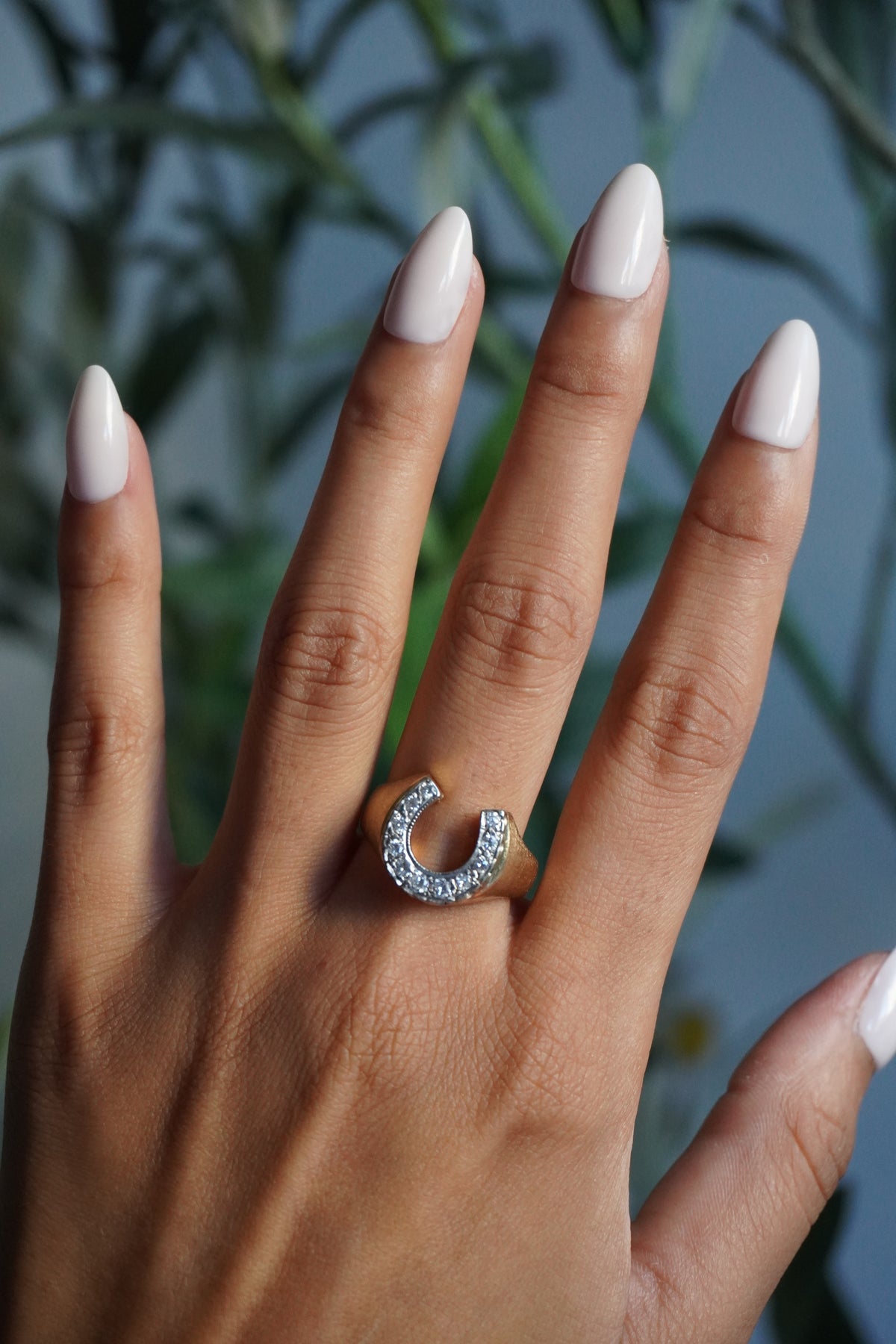 14K Yellow Gold Horseshoe Diamond (~0.30 ctw) Ring Sz 9 (7.8 g)