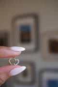 14K Yellow Gold Double Heart Diamond Pendant