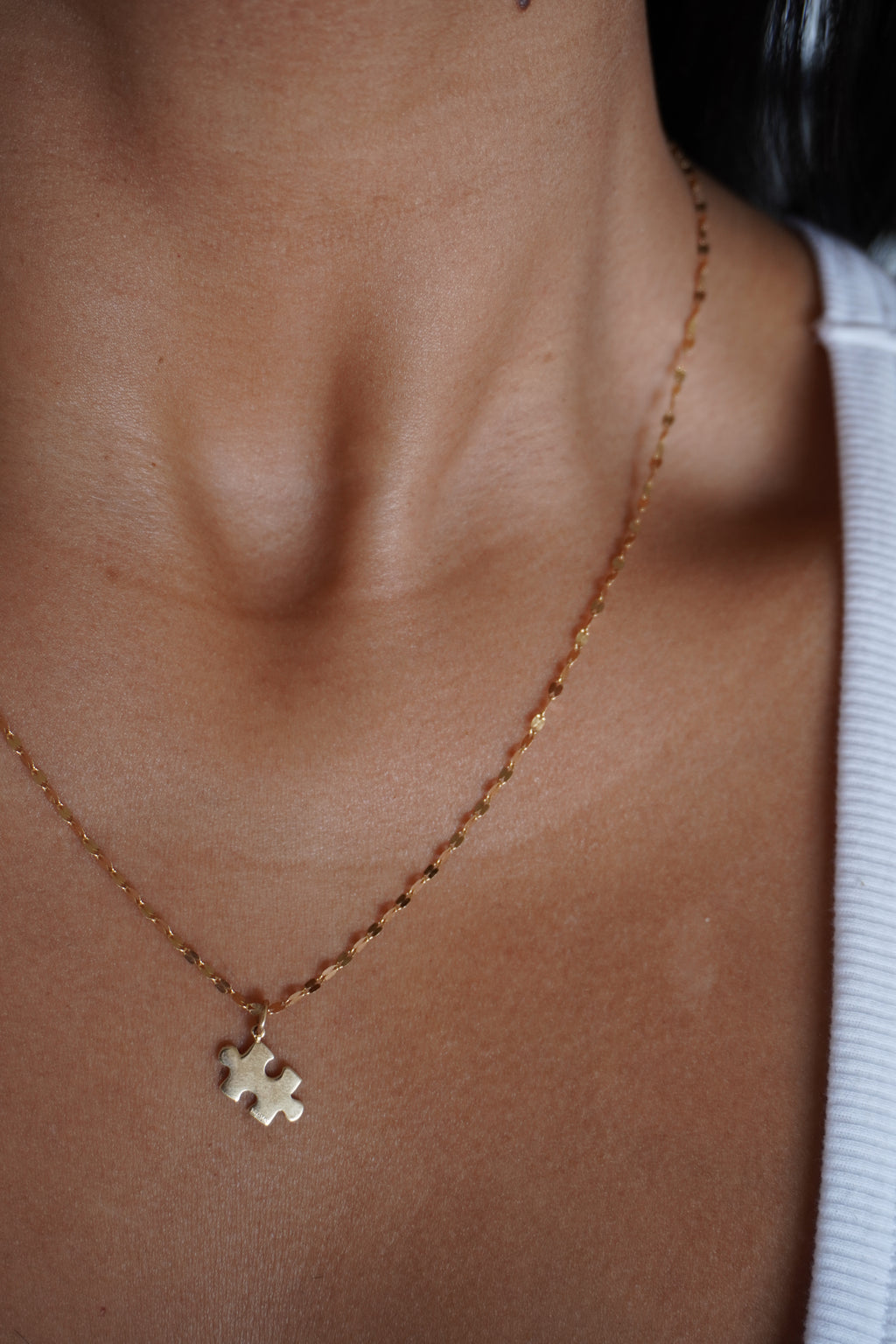 14K Yellow Gold Puzzle Piece Pendant