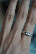 14K Yellow Gold (Rhodium Finish) Diamond Ring Sz 6.75