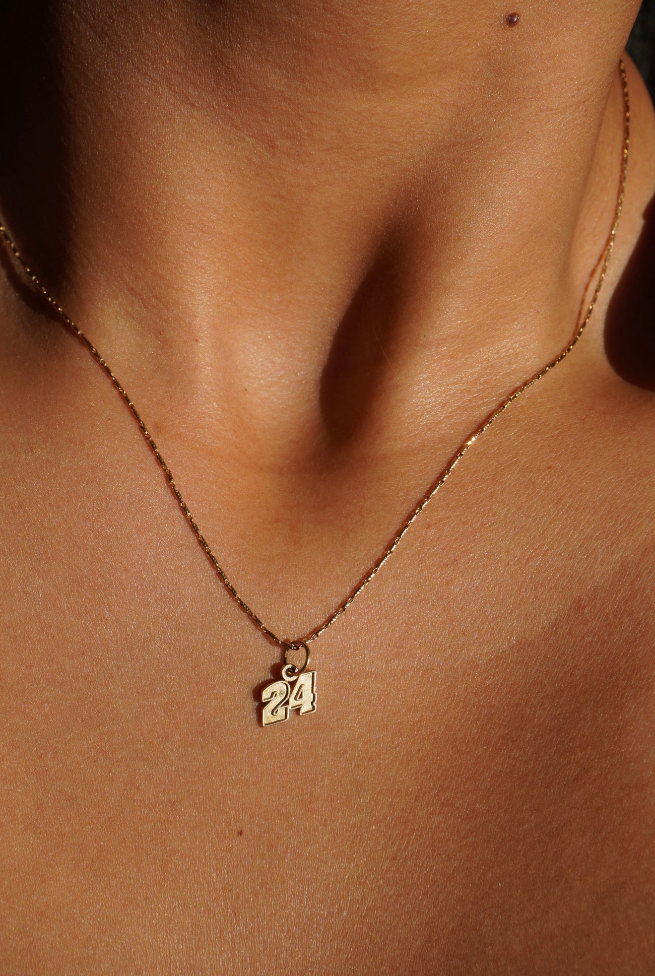 10K Yellow Gold Number '24' Pendant